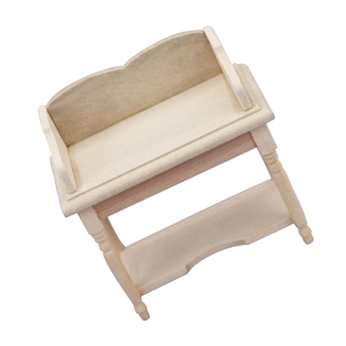 BESTonZON Mini DIY Schreibtisch Heimwerken Vorgeben Puppenhaus-Ornamente Miniatur Kleine Hausdekoration Winziges Möbel Kleines Hauszubehör Mini-Dekoration Beige Hölzern von BESTonZON