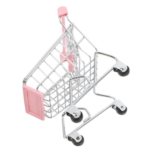 BESTonZON Mini-einkaufskorb Metall-einkaufswagen Spielzeug Mini-einkaufswagen Metall-einkaufswagen Puppenhaus-Dekoration Kleiner Einkaufswagen Spielzeug von BESTonZON