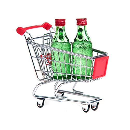 BESTonZON Trolley Shoing Cart Mini-einkaufswagen für Jungen und Mädchen Rotes Organisationsspielzeug Pädagogisches Simulationswagenspielzeug von BESTonZON