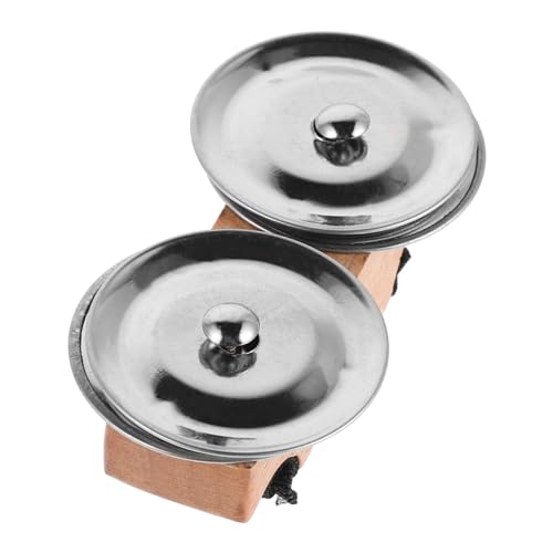 BESTonZON Handgemachte Holz Metall Glocken Finger Tamburin Für Kinder Erwachsene Hand Trommel Instrument von BESTonZON