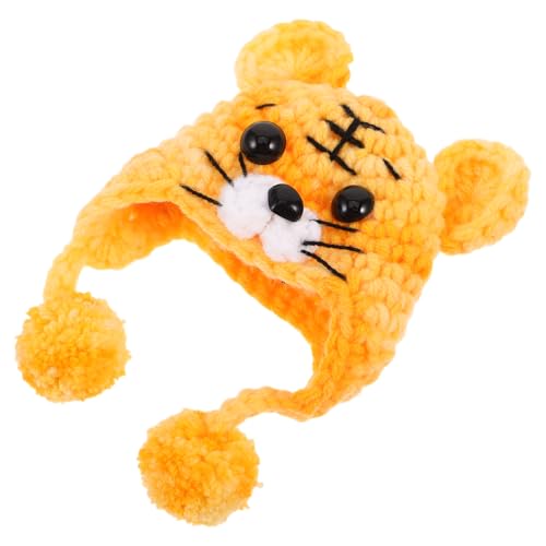 BESTonZON Mini Gestrickte Puppenmütze mit Tiermotiv Handgefertigte Bjd Accessoires Garn für DIY Basteln Vielseitig Einsetzbar für Fotografie und Saisonales Styling von BESTonZON