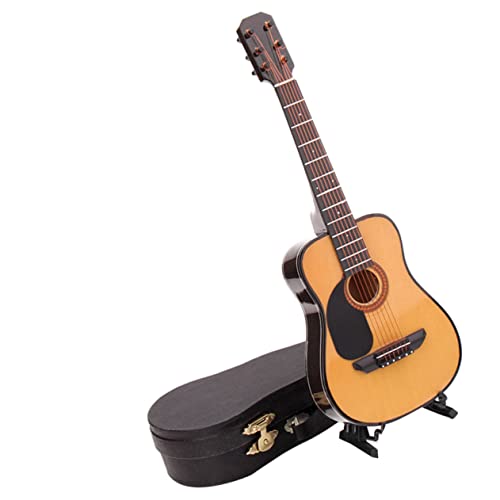 BESTonZON Mini Gitarrenmodell aus Langlebigem Material Detailgetreues Musikinstrument Dekorationsstück Klassisches Design als für Gitarrenliebhaber und Wohnraumdekoration von BESTonZON