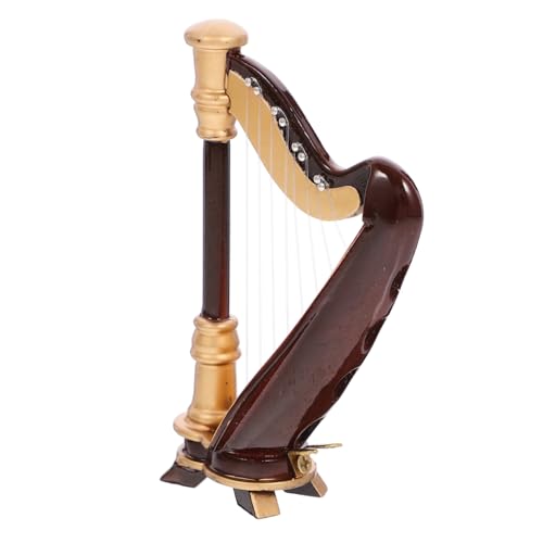BESTonZON Mini-Harfe kollegen Familiar tischdeko esstisch Harfenform Tischdekoration Miniatur kleine Harfe Mini-Instrumente Harfe geformt Harfenverzierung Harfenmodell aus Holz Kleber von BESTonZON