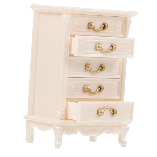 BESTonZON Mini-Hausmöbelmodell für kinderspielzeug Dollhouse Furniture Miniatur-Puppenhauszubehör Minischrank deko bücherregal kleines Puppenhaus Vitrine Plastik Weiß von BESTonZON
