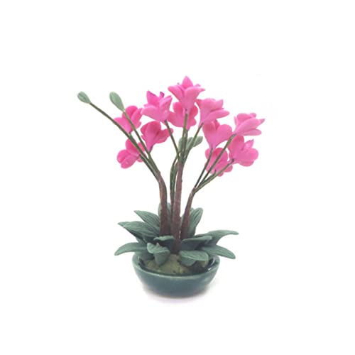 BESTonZON Mini Hausschmuck Kunstpflanzenstrauß Puppenhaus Dachziegel Kunstpflanzen Freunde Feenhäuser Für Den Garten Kunstblumen Kunstblumen Miniatur Fischglas Rosy von BESTonZON