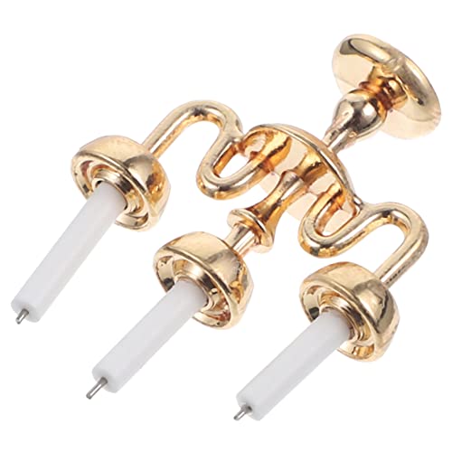BESTonZON Mini-Kerzenhalter für kinderspielzeug Metall kerzenhalter kindergeschenk Engelskandelaber Mini-Hausbedarf Miniatur-Kerzenhaltermodell weicher Kleber Golden von BESTonZON
