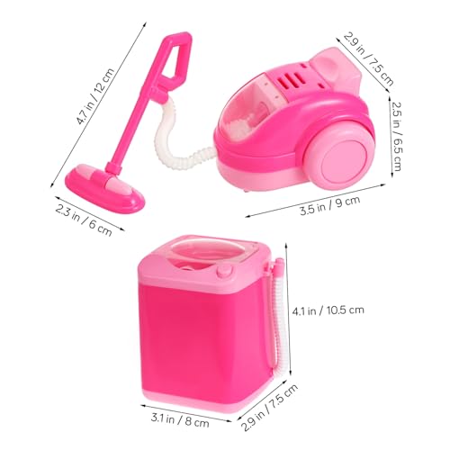 BESTonZON Mini Küchen Spielset Putzset mit Funktionierendem Staubsauger und Waschmaschine für Kleinkinder Pädagogisches Rollenspiel Zubehör für Mädchen und Jungen Sicheres von BESTonZON