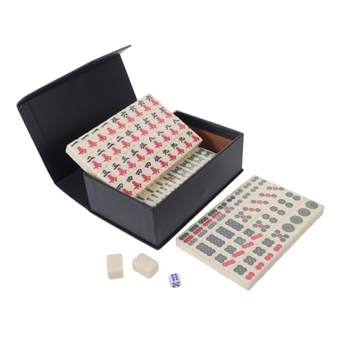 BESTonZON Mini Mahjong Set aus Melamin Tragbares Chinesisches Mahjong Kompakt und Robust für Reisen Outdoor Party und Kleine Räume Wie Schlafsäle und Familienrunden von BESTonZON