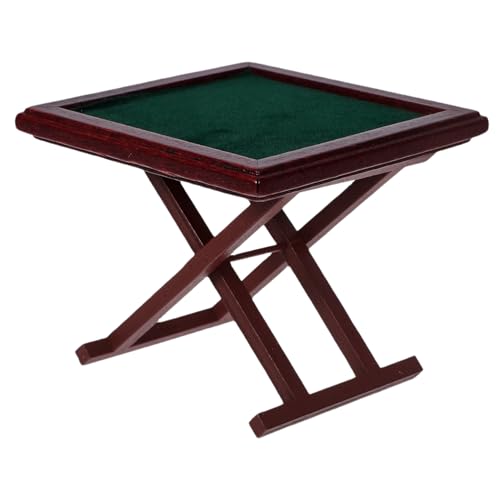 BESTonZON Miniatur-Mahjong-Tisch Realistisches Holzhandwerk Perfekt Für Puppenhauszubehör Einzigartiges Für Mahjong von BESTonZON