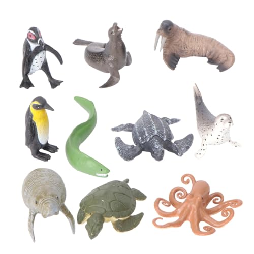 BESTonZON Mini Meerestier Modellspielzeug Teiliges Realistische Handgefertigte Statische Meeresbewohner Figuren Leichte Miniatur Dekoration für Büro und Zuhause von BESTonZON