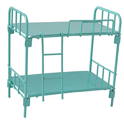 BESTonZON Puppenschlafzimmer-spielset Miniatur-etagenbett Mini-Bett Für Puppen Miniatur-etagenbett-Set Grün Miniatur-möbelzubehör von BESTonZON