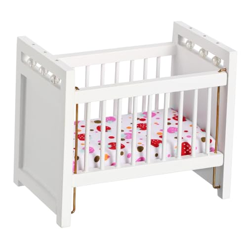 BESTonZON Miniatur Babybett Für Puppenhaus Weißes Zubehör Für Miniaturmöbel Ideal Für Kinderzimmer Und Kreative Spielwelten Hochwertiges Mini Crib Modell BESTonZON Miniatur Babybett Für Puppenhaus Weißes Zubehör Für Miniaturmöbel Ideal Für Kinderzimmer Und Kreative Spielwelten Hochwertiges Mini Crib Modell von BESTonZON