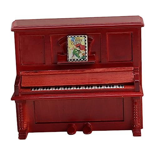 BESTonZON Mini-Piano-Modell Klavier Für Puppenhaus Miniatur-klaviermodell Puppenhausklavier Puppenhaus-miniaturklavier Holz Rot BESTonZON Mini-Piano-Modell Klavier Für Puppenhaus Miniatur-klaviermodell Puppenhausklavier Puppenhaus-miniaturklavier Holz Rot von BESTonZON