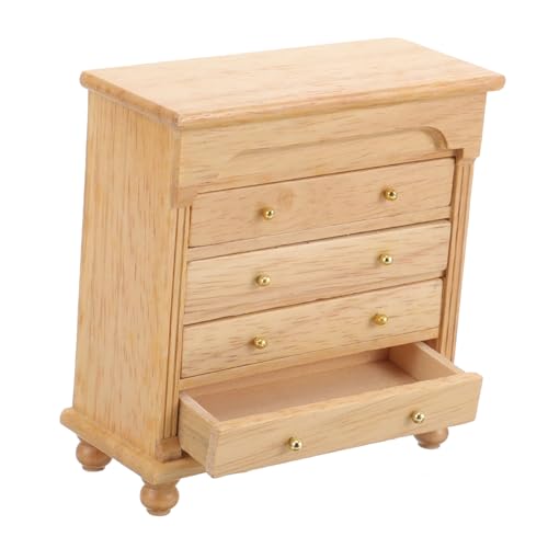 BESTonZON Mini-Sideboard in Holzfarbe Puppenhausmöbel Möbel mini Mini-Bücherregal-Ornament Miniatur-Dinge Living Room Decoration wohnzimmerdeko Möbelmodell Miniatur-Schrankmodell hölzern von BESTonZON