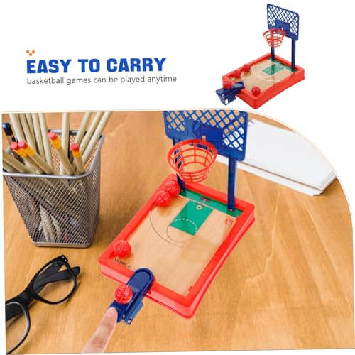 BESTonZON Mini Tisch Basketballspiel aus Kunststoff Finger Basketballspiel für Büro und Zuhause Pädagogisches Geschicklichkeitsspiel Hand Auge koordination und Strategischem Denken Inkl von BESTonZON