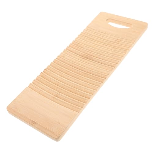 BESTonZON Mini Waschbrett aus Buchenholz Kleines Tragbares Waschbrett mit Geriffelter Oberfläche für Effektives Reinigen von Kleidung Handlich für Haushalt Reisen und Montessori von BESTonZON