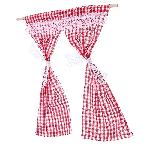 BESTonZON Mini-hausverzierung Miniatur Häuser Mini-vers Wand Mini- Plüsch Aufkleber Ästhetisch Winzig Künstlich Minifiguren Mini-mikrowelle Dekorationen Bausatz Sukkulenten Holz Rot von BESTonZON
