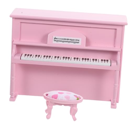 BESTonZON Mini-klavierdekoration Klavierminiatur Zubehör Für Klavierbänke Klavier Miniatur-puppenstubenmöbel Möbelschmuck Für Puppenstuben Puppenhaus-Piano-Modell Hölzern Rosa von BESTonZON