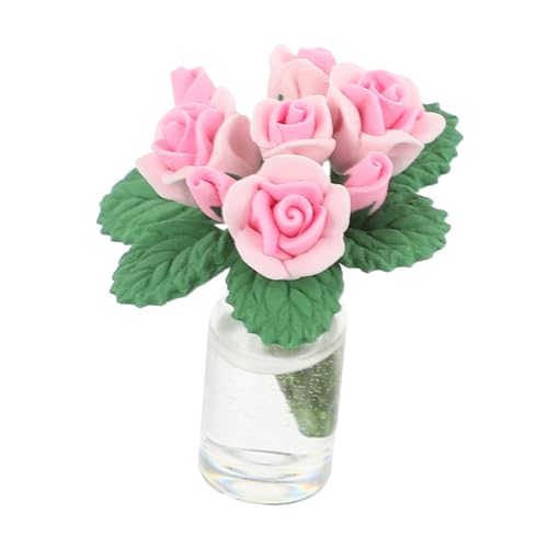 BESTonZON Miniatur Blumenkübel Modell mit Rosa für Puppenhaus Dekoration Kleine Bonsai Pflanze für Mini Häuser und Mikro Landschaften Detailreich und Bruchsicher BESTonZON Miniatur Blumenkübel Modell mit Rosa für Puppenhaus Dekoration Kleine Bonsai Pflanze für Mini Häuser und Mikro Landschaften Detailreich und Bruchsicher von BESTonZON