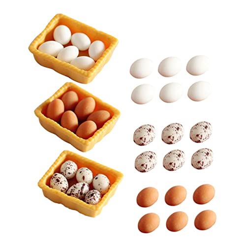 BESTonZON Miniatur-puppenhauszubehör Miniatur Eier Modell Set Küchen Eier Und Bunt Für Puppenhaus Deko Und Mikro Landschafts Gestaltung Zubehör Für Miniatur Und Modelle Miniaturen Puppenhaus Zubehör von BESTonZON
