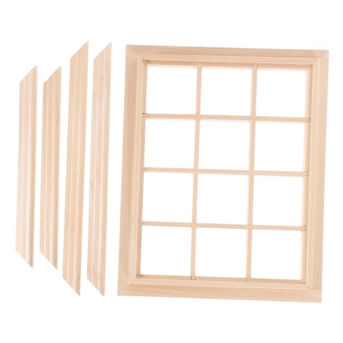 BESTonZON Miniatur Holz Fenster für Puppenhaus Maßstab DIY Fensterrahmen Leicht und Anpassbar Zubehör für Kreative Spielumgebungen BESTonZON Miniatur Holz Fenster für Puppenhaus Maßstab DIY Fensterrahmen Leicht und Anpassbar Zubehör für Kreative Spielumgebungen von BESTonZON