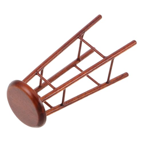 BESTonZON Miniatur Holz Hocker Puppenhaus Möbel Rustikaler Barhocker Realistische Miniatur Stuhl Dekoration für Puppenhaus Küche Wohnzimmerszene Kreatives Sammler Zubehör von BESTonZON