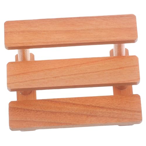 BESTonZON Miniatur Holz Möbel Display Regal für Puppenhaus Naturbelassen Glatte Oberfläche Realistische Miniatur Vielseitig für DIY und Wohnszenen Kleiner Kirschholzständer von BESTonZON
