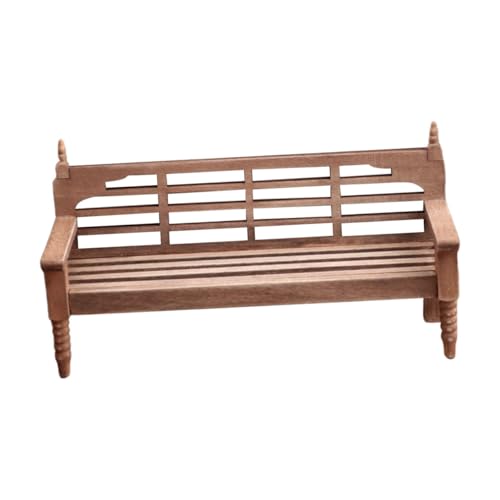 BESTonZON Miniatur Holzbank Gartenbank Modell Dekoration Miniaturmöbel Puppenhaus Zubehör Kleine Garten Deko für DIY Puppenhaus Micro Landschaft von BESTonZON
