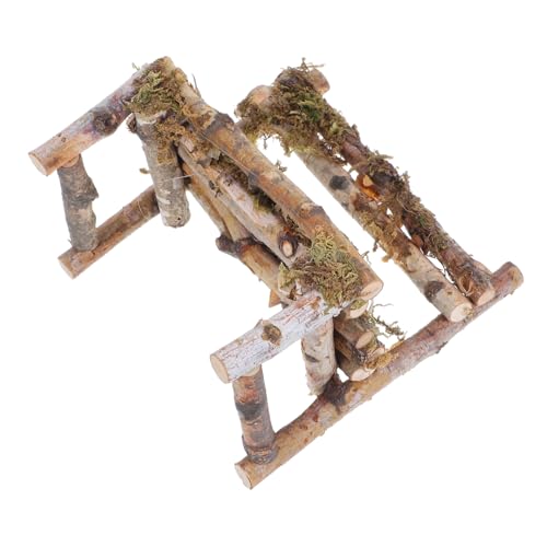 BESTonZON Miniatur Holzbank Miniaturstuhl Puppenhaus Möbel Mikrolandschaft Deko Fensterdisplay Requisite Holzstuhl Detailreich Handgefertigt von BESTonZON