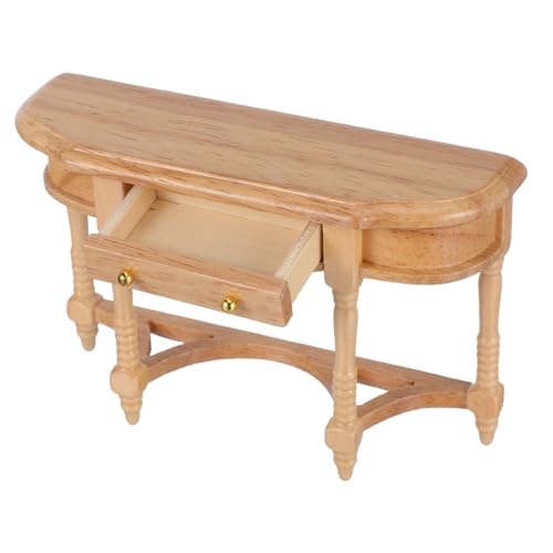 BESTonZON Miniatur Holzschreibtisch aus Hochwertigem Holz Realistische Puppenhausmöbel für Kreatives Stabiles Design Einzigartig Geeignet für Puppenhausdekoration von BESTonZON