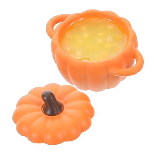 BESTonZON Miniatur Kürbisbrei Modell Dollhouse Zubehör Realistische Miniatur Lebensmittel Detailgetreues Design für Herbst Halloween Dekoration Sammler von BESTonZON