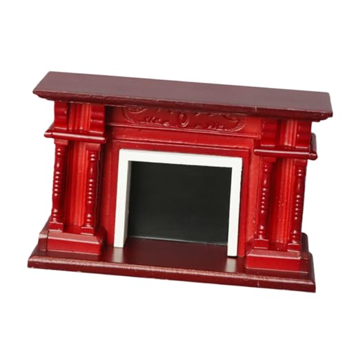 BESTonZON Miniatur Möbel Europäischer Retro Stil Rotes Holz Langlebig Glatte Oberfläche Dekoratives Puppenhaus Zubehör für DIY Hausmodelle von BESTonZON