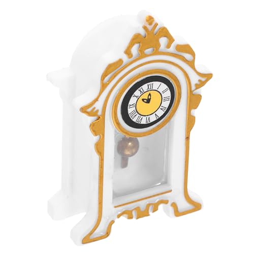 BESTonZON Miniatur Puppenhaus Pendeluhr Vintage Stil Realistische Hängende Uhr Figurine Mini Dekoration für Puppenhaus Möbel Weiß Elegantes Modell für Detailreiche Szenerien BESTonZON Miniatur Puppenhaus Pendeluhr Vintage Stil Realistische Hängende Uhr Figurine Mini Dekoration für Puppenhaus Möbel Weiß Elegantes Modell für Detailreiche Szenerien von BESTonZON