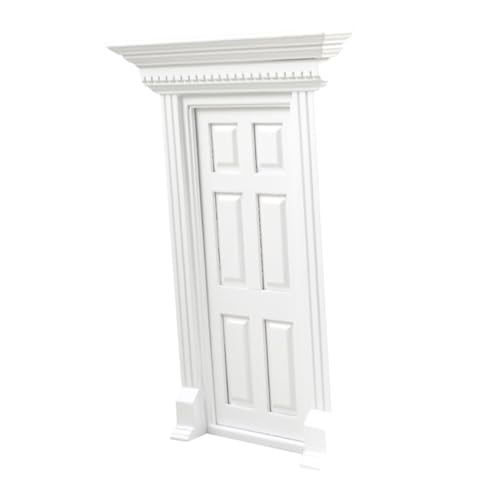 BESTonZON Miniatur Puppenhaus Tür Modell Weiß Fach Flügel Miniaturmöbel Dekoration Lernspielzeug für Kreative Bastelidee Realistische Mini Haustür BESTonZON Miniatur Puppenhaus Tür Modell Weiß Fach Flügel Miniaturmöbel Dekoration Lernspielzeug für Kreative Bastelidee Realistische Mini Haustür von BESTonZON