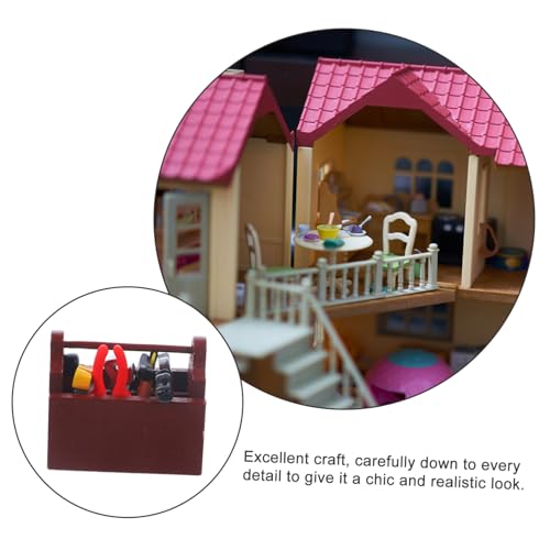 BESTonZON Miniatur Puppenhaus Werkzeugset mit Mini Werkzeugkasten Detailreiche Miniaturwerkzeuge für DIY Dekoration Pädagogisches für Leichtes Zubehör für Puppenhaus Ausstattung von BESTonZON