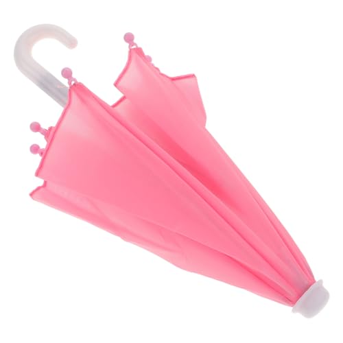 BESTonZON Miniatur Regenschirm Puppenzubehör für American Doll Stilvolles Puppenhaus Dekor Zart Verarbeitet Rosa Mini Umbrella Detailreiche Puppendekoration von BESTonZON