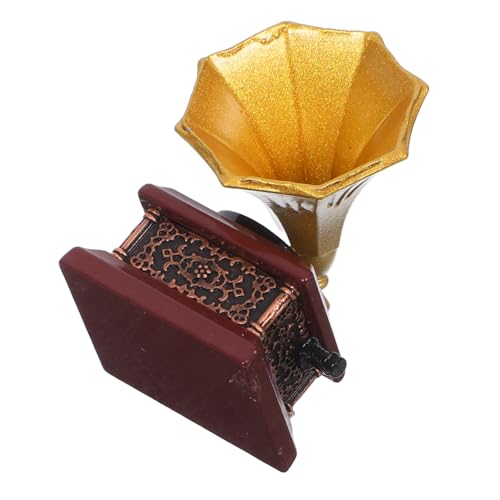 BESTonZON Miniatur Retro Plattenspieler Modell Detailgetreues Vintage Phonograph Ornament Kleines Musikzimmer Dekoaccessoire Puppenhaus Miniatur für Kreative Wohn Sammlerszenarien BESTonZON Miniatur Retro Plattenspieler Modell Detailgetreues Vintage Phonograph Ornament Kleines Musikzimmer Dekoaccessoire Puppenhaus Miniatur für Kreative Wohn Sammlerszenarien von BESTonZON
