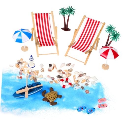 BESTonZON Miniatur Stranddeko Faltbarer Liegestuhl mit Sonnenschirm Sichere Kunststoff Mikrolandschaft Interaktives Strandspielzeug für Erwachsene Langlebige DIY Zufällige Zufällige Farbe BESTonZON Miniatur Stranddeko Faltbarer Liegestuhl mit Sonnenschirm Sichere Kunststoff Mikrolandschaft Interaktives Strandspielzeug für Erwachsene Langlebige DIY Zufällige Zufällige Farbe von BESTonZON