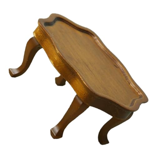 BESTonZON Miniatur Tischfigur Mini Hausmöbel Puppenhaus Miniaturen Miniatur Möbeldekor Miniatur Möbel Für Puppenhaus Miniatur Schreibtisch Mini Tisch Puppenhaus Tisch Holz Kaffee von BESTonZON