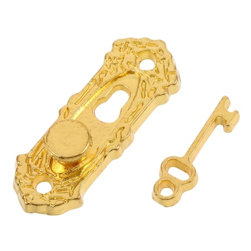 BESTonZON Miniatur Türschloss Set aus Detailreiches Puppenhaus Zubehör Langlebige Metallbeschläge für DIY Mini Haus Dekoration von BESTonZON