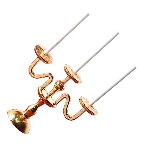 BESTonZON Miniatur-Vintage-Kerzenhalter Esstisch Mini- für kinderspielzeug Cute Decor Miniatur-Kerzenhaltermodell Mikroszenenverzierung Legierung Golden von BESTonZON