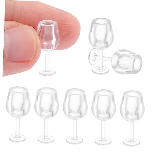 BESTonZON Miniatur-weingläser-Set Für Puppenhäuser Maßstab 112 Miniatur-Spielzeug Elegantes Puppenhaus-Accessoire Weißweingläser Zum Spielen Im Puppenhaus von BESTonZON