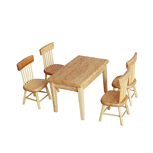 BESTonZON Mini-Tisch-Stuhl-Set Mini-hausmöbel-Set 5-TLG. Holz Miniatur-puppenhaus- Miniatur-esszimmer-Set Elegantes Design BESTonZON Mini-Tisch-Stuhl-Set Mini-hausmöbel-Set 5-TLG. Holz Miniatur-puppenhaus- Miniatur-esszimmer-Set Elegantes Design von BESTonZON