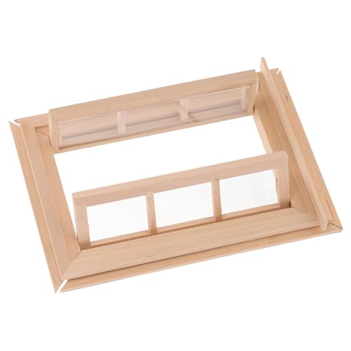 BESTonZON Miniatur-puppenhaus-fensterdekoration Aus Holz, Kleines Fenstermodell, Puppenhaus-möbel-Requisite von BESTonZON