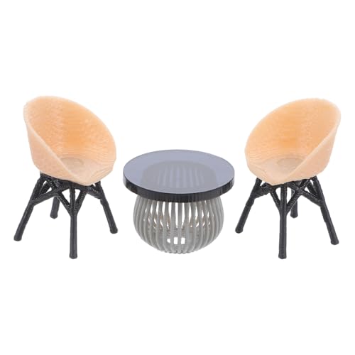 BESTonZON Miniaturmöbel Set für Puppenhaus Teiliges Bistromöbel mit Rattanstühlen und Beistelltisch für Garten Balkon und Kreative Projekte Authentisches Design Langlebig und Leicht zu BESTonZON Miniaturmöbel Set für Puppenhaus Teiliges Bistromöbel mit Rattanstühlen und Beistelltisch für Garten Balkon und Kreative Projekte Authentisches Design Langlebig und Leicht zu von BESTonZON