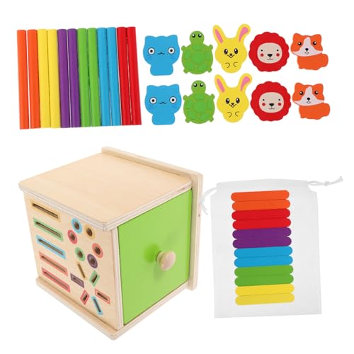 BESTonZON Montessori Holz Steckspiel für Ab Jahren Farb Formsortierspielzeug aus Stabilem Massivholz zur Visuellen Farberkennung und Kognitiven durch Geometrisches Zuordnungspuzzle von BESTonZON