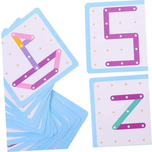 BESTonZON Montessori Holz Stecktafel Lernspielzeug für Geometrisches Alphabet Zahlen Puzzle Motorikspielzeug Frühförderung Ab Jahren Pädagogisches Geoboard von BESTonZON