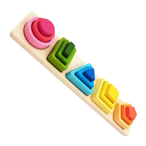BESTonZON Montessori Holzspielzeug Geometrische Formen für Kleinkinder Farbige Sortier und Steckspiele Fördert Logisches Denken Farb und Formerkennung Sicher Langlebig für Eltern Junge von BESTonZON