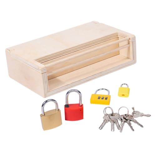 BESTonZON Montessori Holzspielzeug Lernspiel Schlüssel und Schloss für Kleinkinder Jahre Motorische Fähigkeiten Hand Auge Koordination Pädagogisches von BESTonZON