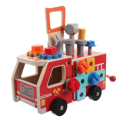 BESTonZON Montessori Holzspielzeug Werkzeugwagen Set mit Schraubenfunktion Stem Lernspielzeug für Kleinkinder Fördert Feinmotorik und Hand Auge Koordination Pädagogisches Werkzeugauto für BESTonZON Montessori Holzspielzeug Werkzeugwagen Set mit Schraubenfunktion Stem Lernspielzeug für Kleinkinder Fördert Feinmotorik und Hand Auge Koordination Pädagogisches Werkzeugauto für von BESTonZON